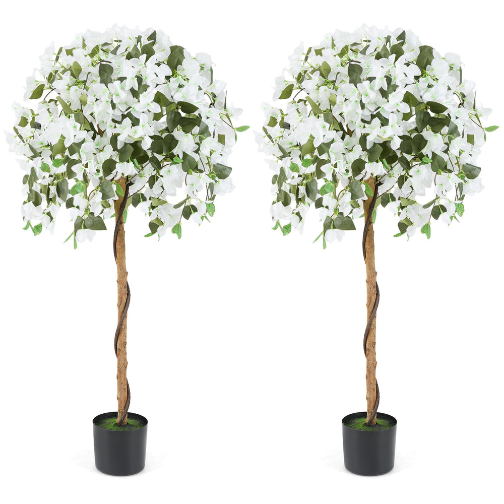 130cm Artificial Azalea Tree with 576 Flowers and 288 Leaves 2 Pack-White
