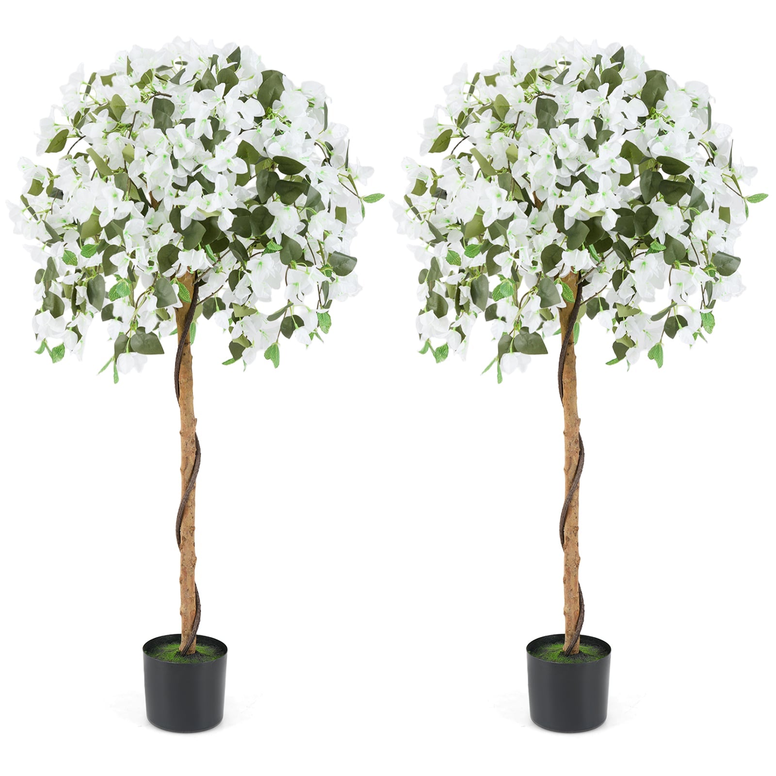 130cm Artificial Azalea Tree with 576 Flowers and 288 Leaves 2 Pack-White