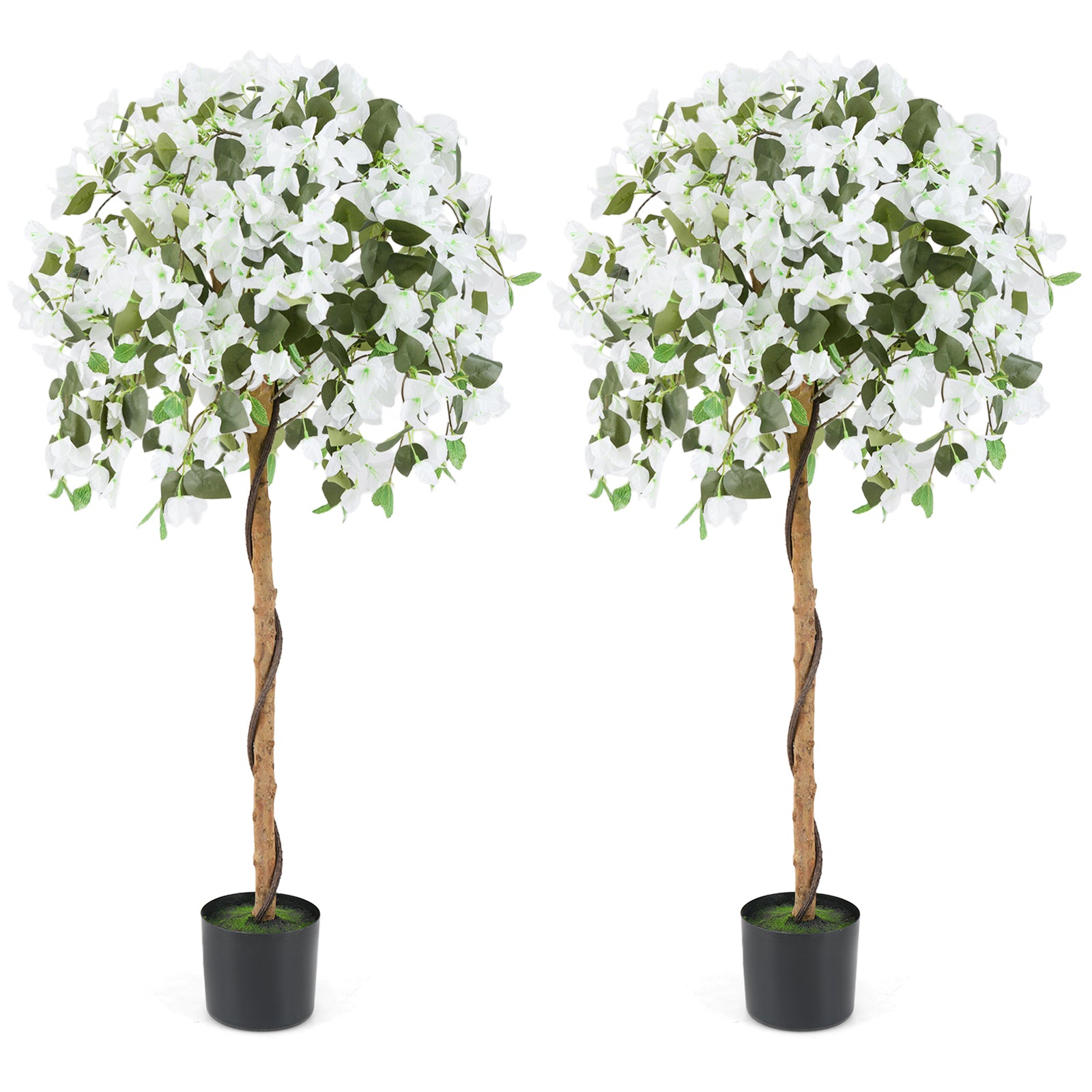 130cm Artificial Azalea Tree with 576 Flowers and 288 Leaves 2 Pack-White