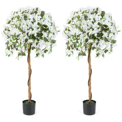 130cm Artificial Azalea Tree with 576 Flowers and 288 Leaves 2 Pack-White