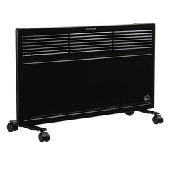 HOMCOM POWER Convector Radiator, Energy Saving Freestanding or Wall-mounted Heating with 2 Heat Settings Safety Cut-Off, Black