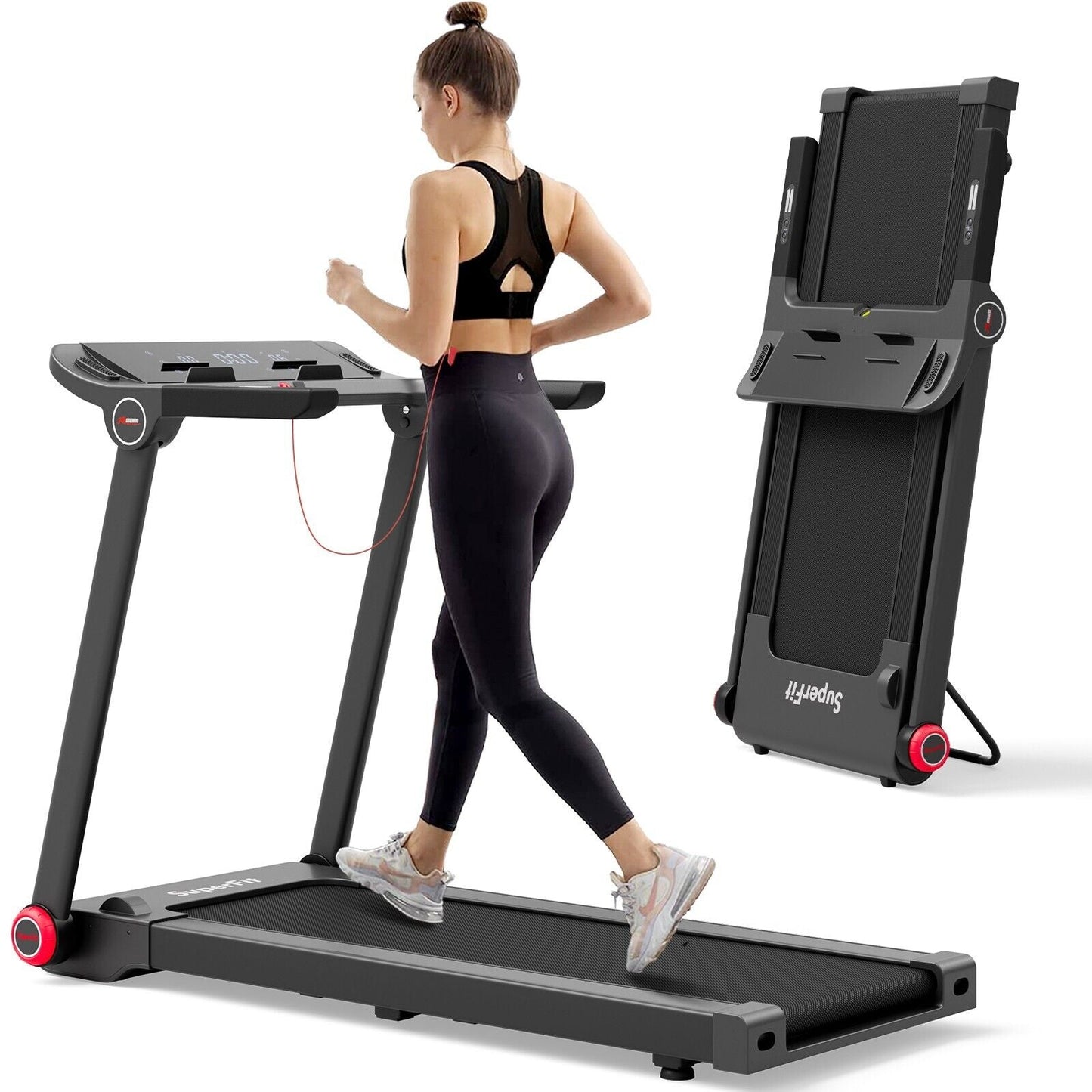 1.3HP Electric Folding Treadmill with 12 Programs - Furniture Gold
