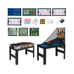 14-in-1 Combo Game Table Set Multi-Game Table 126 CM - Billiards-Blue