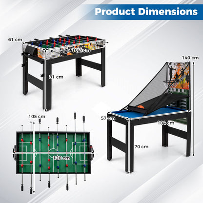 14-in-1 Combo Game Table Set Multi-Game Table 126 CM - Billiards-Blue