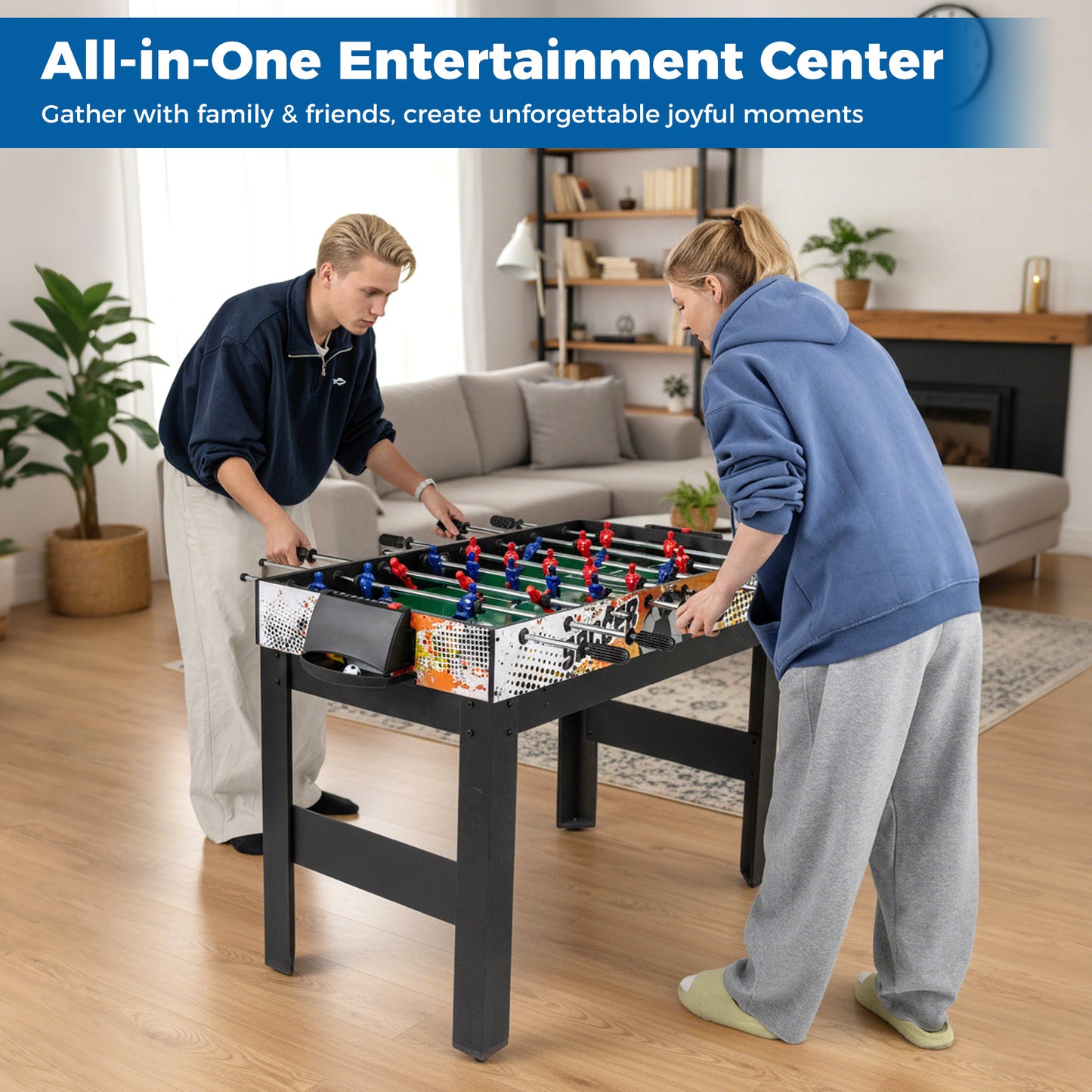 14-in-1 Combo Game Table Set Multi-Game Table 126 CM - Billiards-Blue