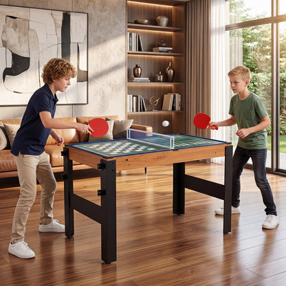 14-in-1 Combo Game Table Set Multi-Game Table 126 CM - Billiards-Natural