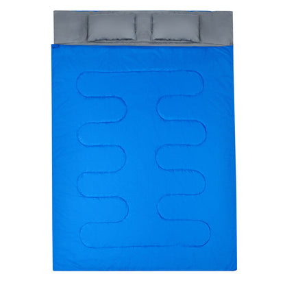Double Sleeping Bag Extra Large Waterproof with Carrying Bag-Blue