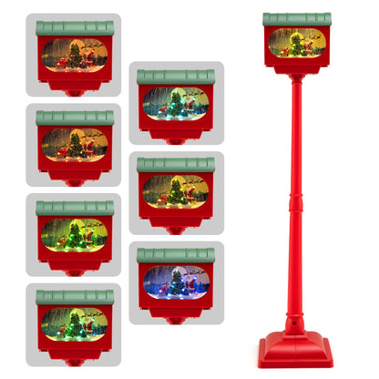 148 CM Musical Christmas Sound and Tap Activated Xmas Indoor Street Lamp-Red