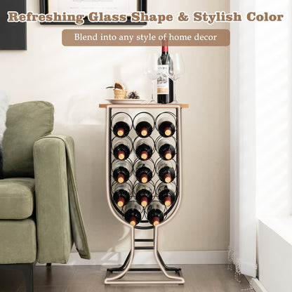 14 Bottles Wine Rack with Detachable and Lockable Wheels-Black