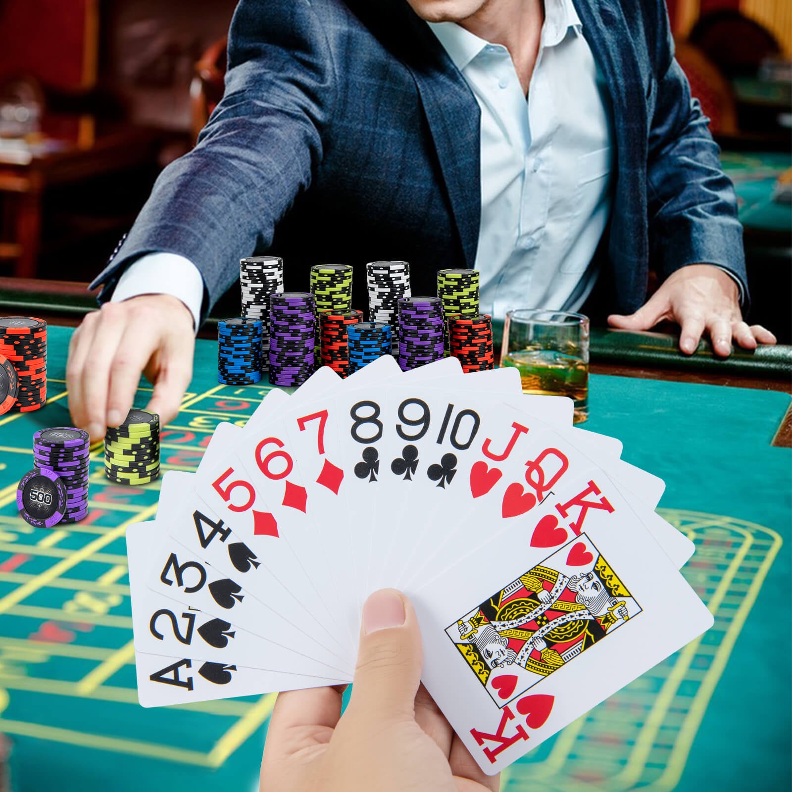 Y Texas Hold'e Poker & Blackjack Set - Coprend des jetons de Poker Y Texas Hold'e Poker & Blackjack Set - Coprend des jetons de Poker