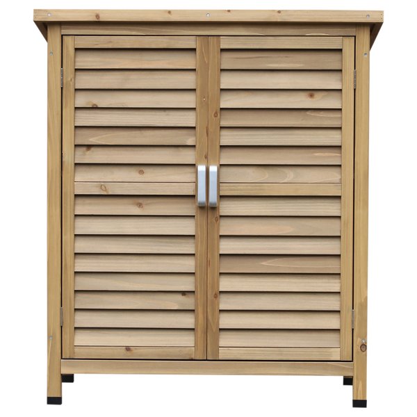 1.5 X 2.8 Ft. Fir Wood Slatted Door Garden Storage Cabinet - Furniture Gold