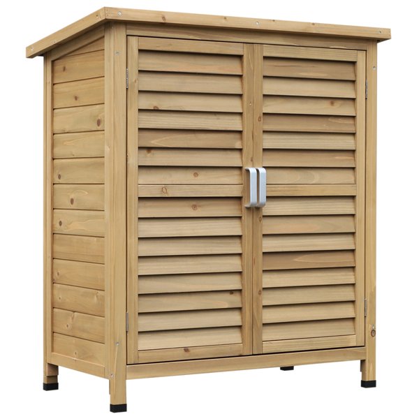 1.5 X 2.8 Ft. Fir Wood Slatted Door Garden Storage Cabinet - Furniture Gold