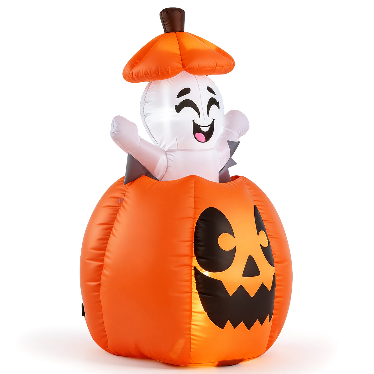 150 CM Animated Halloween Inflatable Pumpkin and Rising Ghost