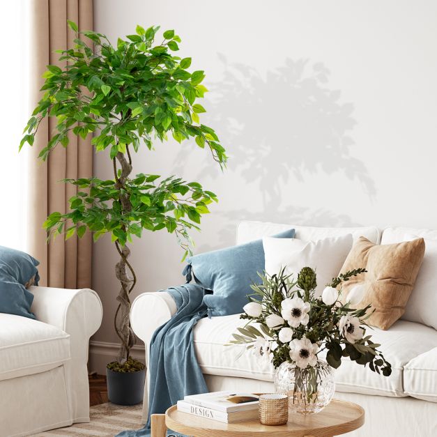 150 CM Artificial Ficus Tree Set of 2 Tall Indoor Plant with 882 Leaves