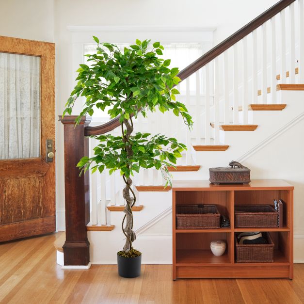 150 CM Artificial Ficus Tree Set of 2 Tall Indoor Plant with 882 Leaves