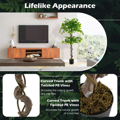 150 CM Artificial Ficus Tree Set of 2 Tall Indoor Plant with 882 Leaves