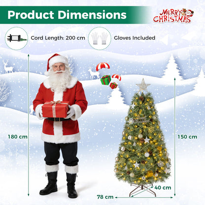 150 CM Christmas Tree with Ornaments 238 Lush Branch Tips