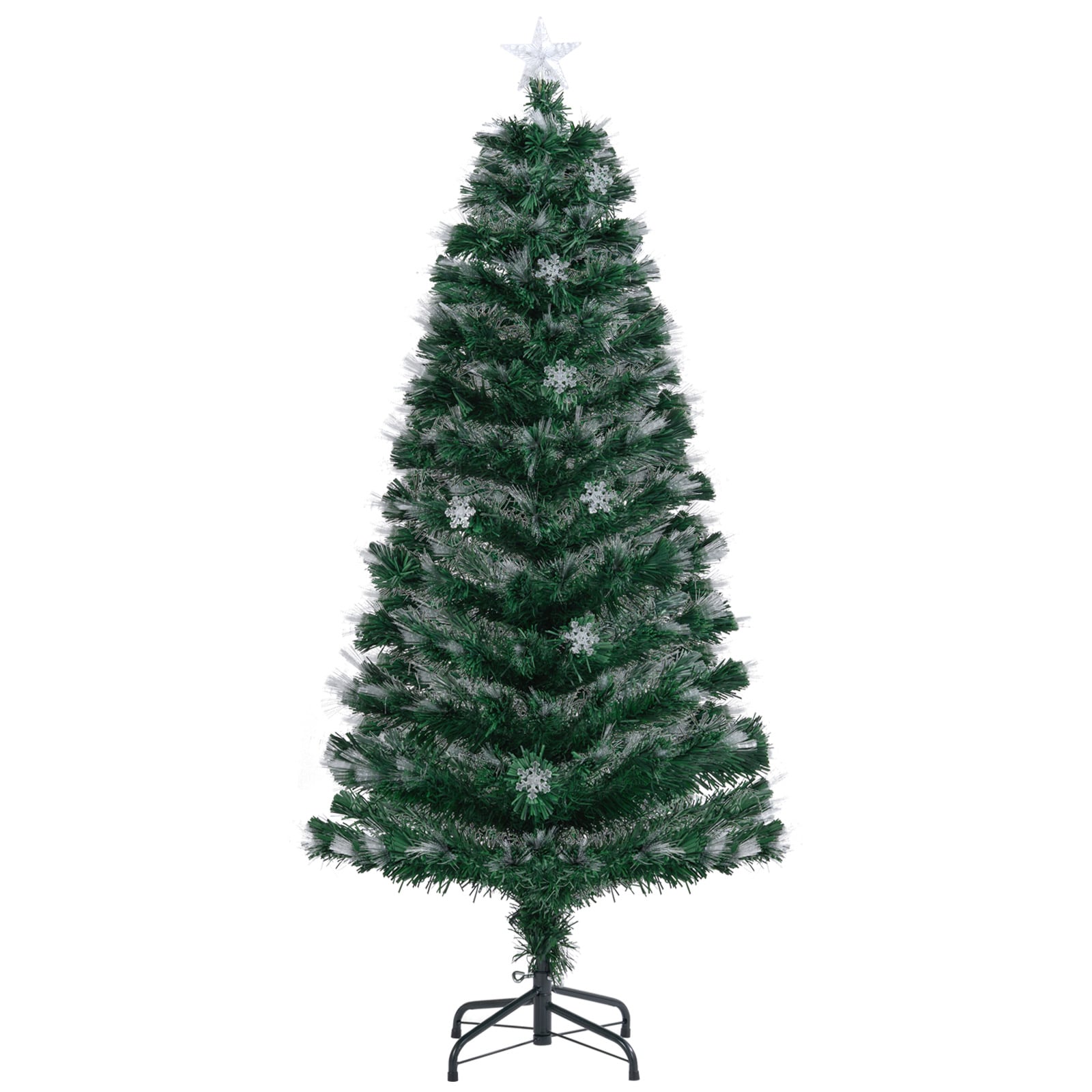 120/150 cm Fiber Optic Christmas Tree Artificial Pre-lit Xmas Tree with 8 Lighting Modes-1.5 M