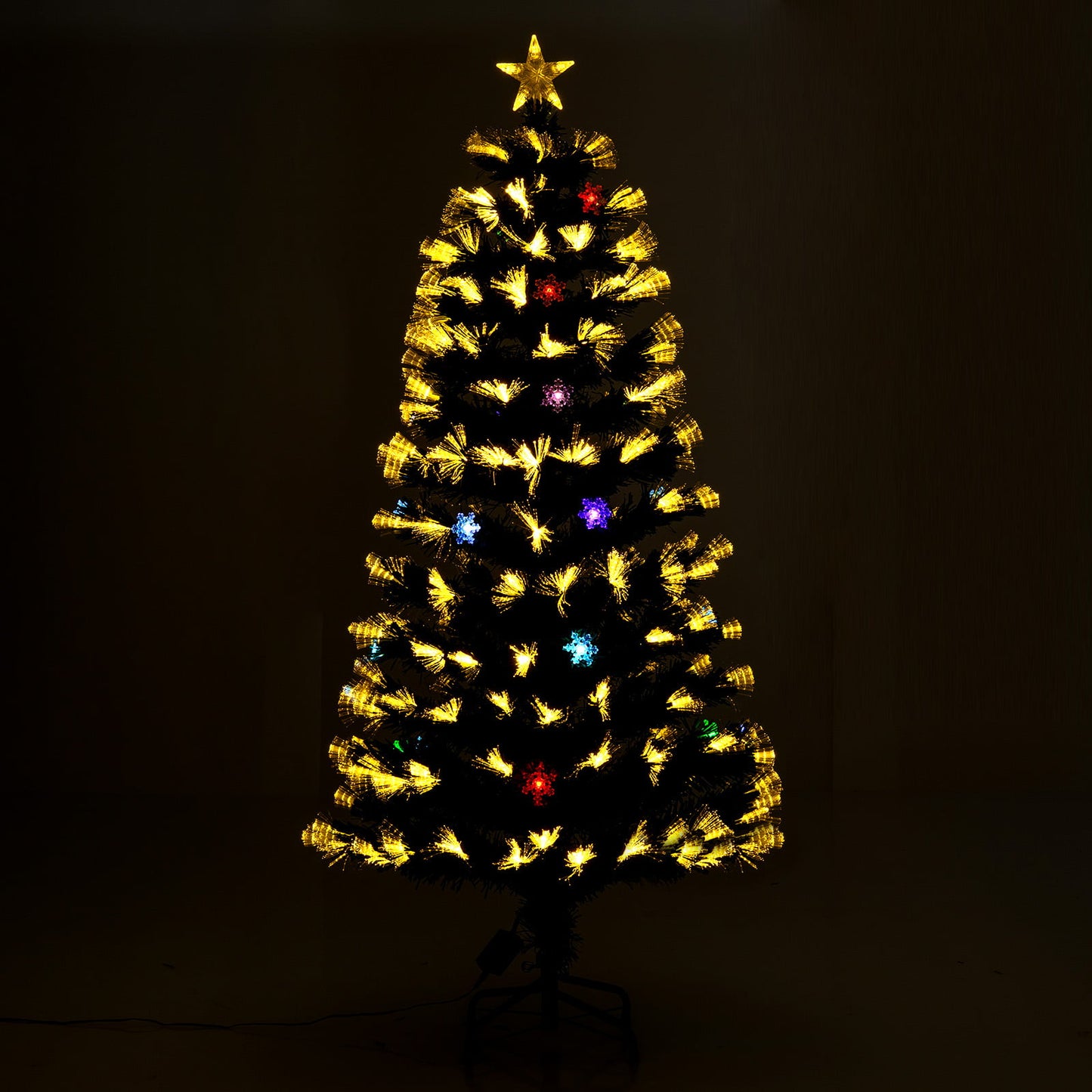 120/150 cm Fiber Optic Christmas Tree Artificial Pre-lit Xmas Tree with 8 Lighting Modes-1.5 M