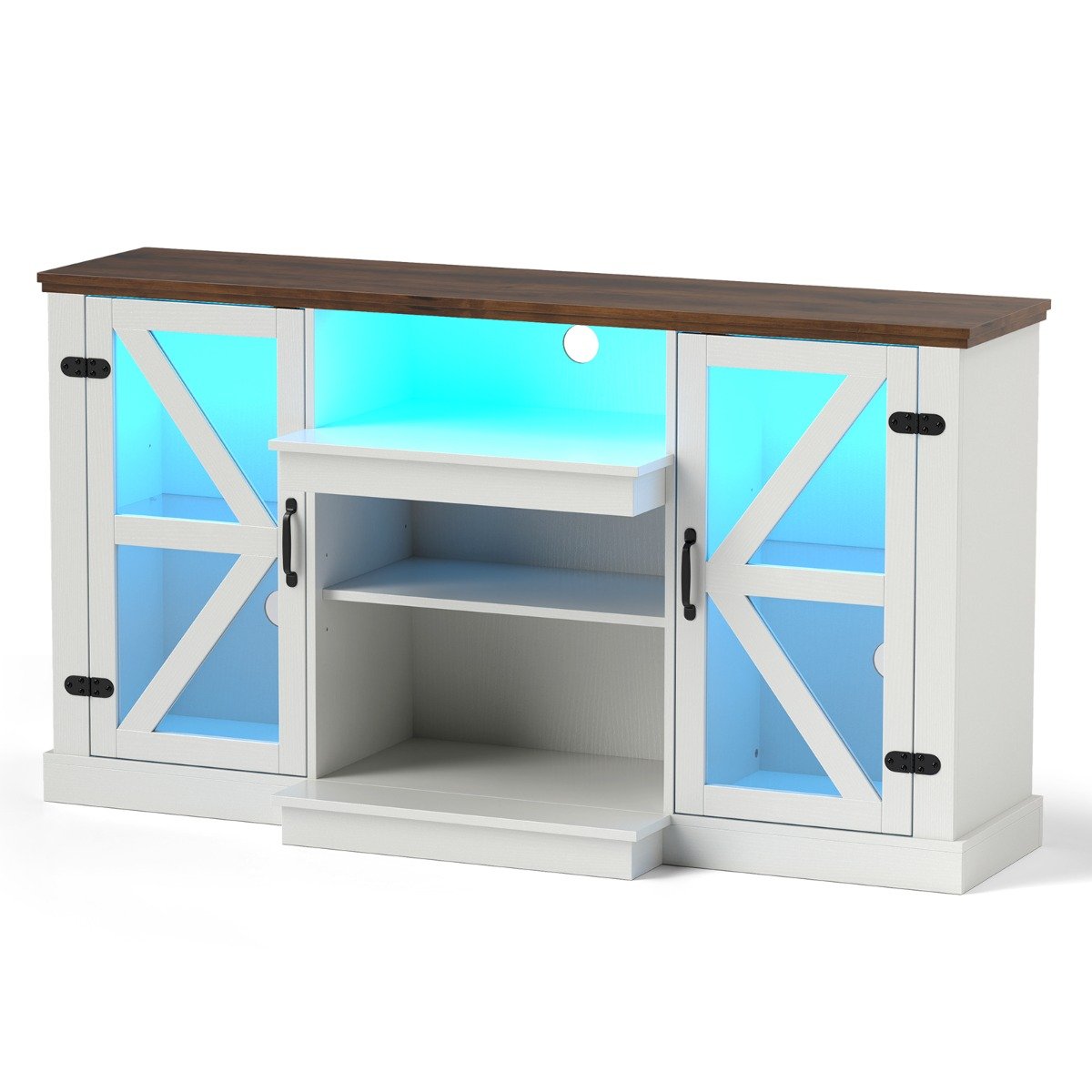 150 CM Media Console Table TV Cabinet for TVs up to 68 Inch-White