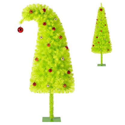 150cm Pre-Lit Whimsical Christmas Tree with Bendable Crooked Top and Warm White LED Lights