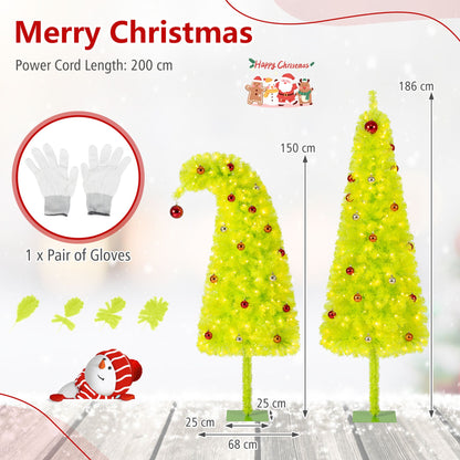 150cm Pre-Lit Whimsical Christmas Tree with Bendable Crooked Top and Warm White LED Lights