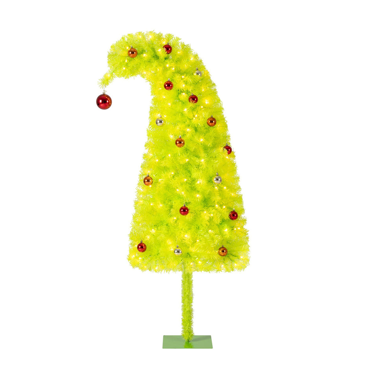 150cm Pre-Lit Whimsical Christmas Tree with Bendable Crooked Top and Warm White LED Lights