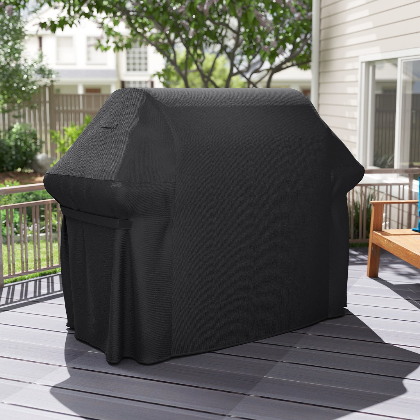 151 cm Heavy Duty Waterproof Grill Cover with Dual Handles-Black