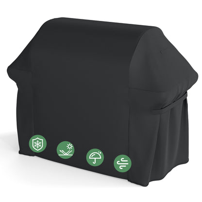 151 cm Heavy Duty Waterproof Grill Cover with Dual Handles-Black