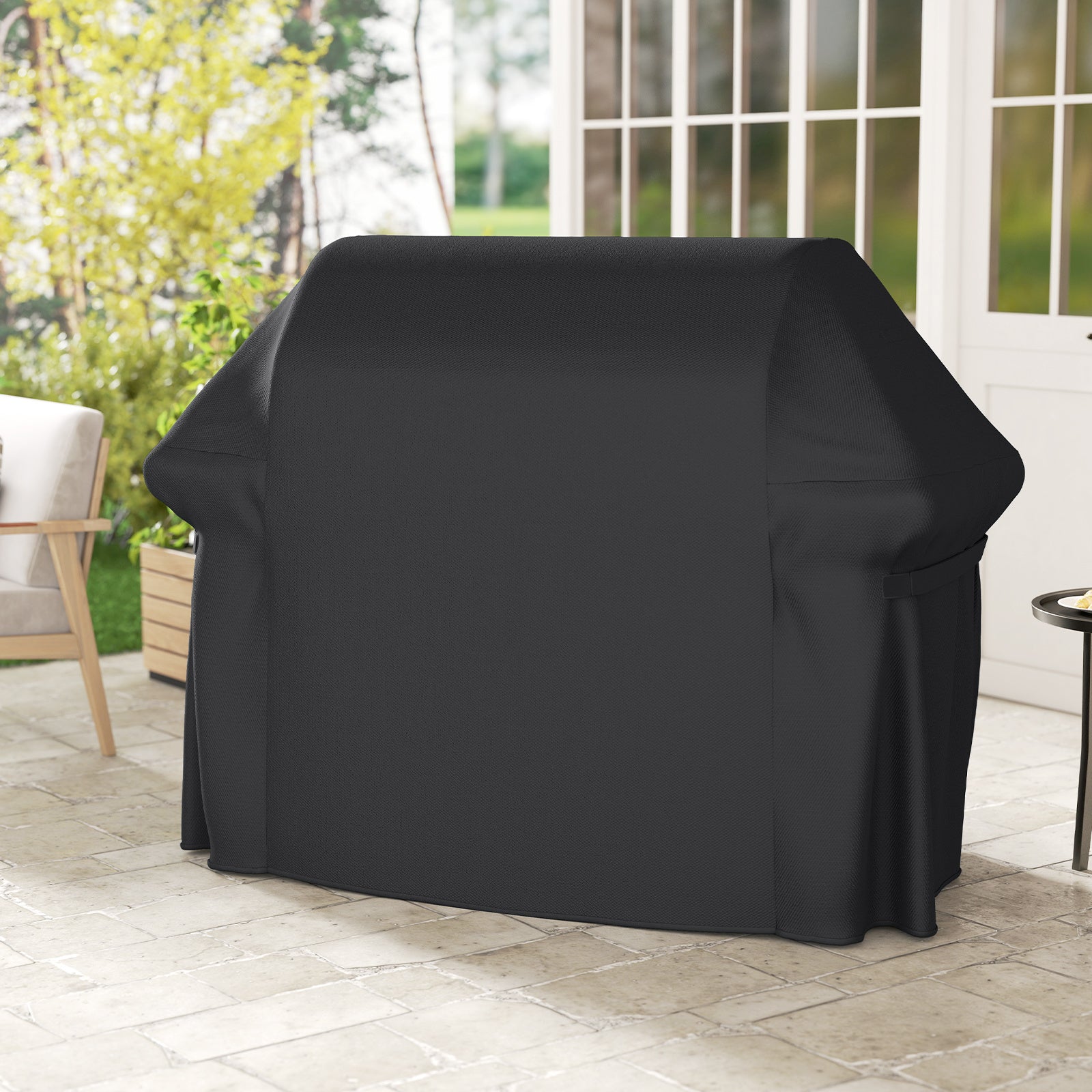 151 cm Heavy Duty Waterproof Grill Cover with Dual Handles-Black