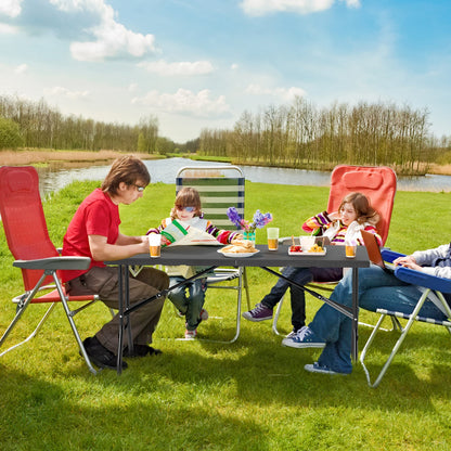 152 cm Portable Folding Picnic Table Patio Dining Table with HDPE Tabletop-Black