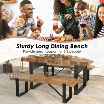 152cm Long Hallway Bench with Metal Frame 300kg Load Bearing-Natural