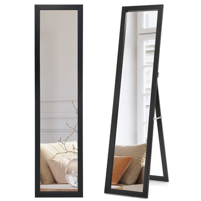 153 x 37 cm Wooden Frame Rectangle Full Length Mirror-Black