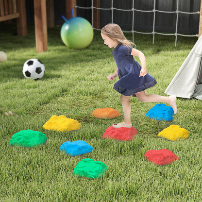 AIYAPLAY Balance Stepping Stones for Kids with Non-Slip Bottom, Indoor Outdoor Obstacle Course for Ages 3-8 Years, Multicoloured