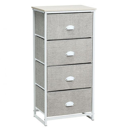 Chest Storage Tower Side Table Display Storage with 4 Drawers-Gray