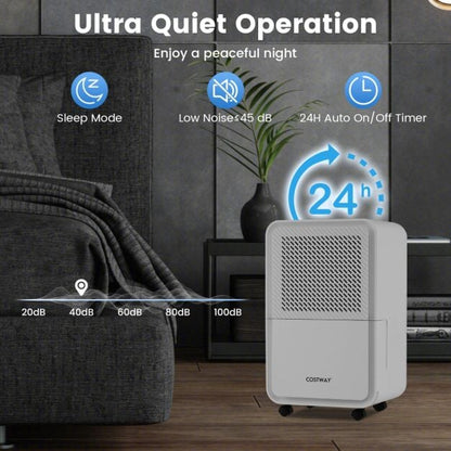 15 L Dehumidifier for Home with 4 Modes and 24H Timer-White