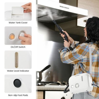 1600W Portable Steam Cleaner with 1L Water Tank-White