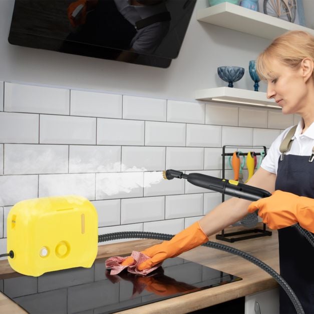1600W Portable Steam Cleaner with 1L Water Tank-Yellow