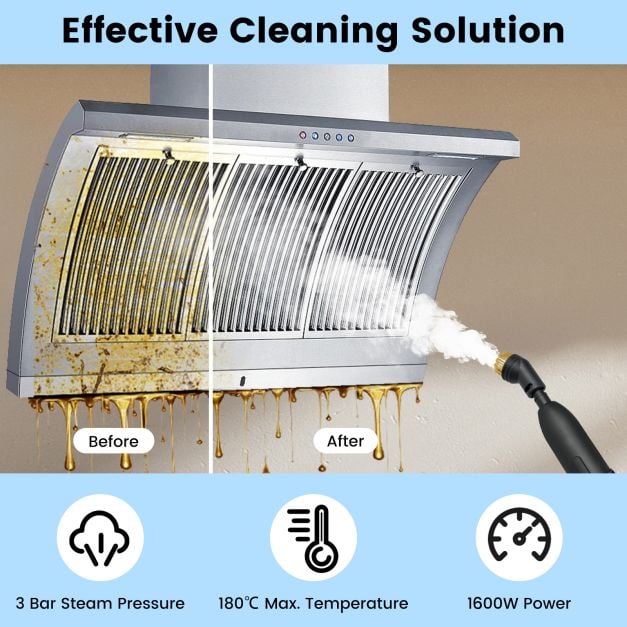 1600W Portable Steam Cleaner with 1L Water Tank-Yellow