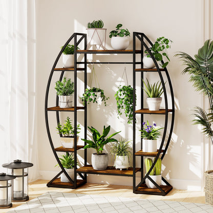 160CM Tall Indoor Plant Stand with Grow Lights-Coffee