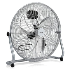 160W High Velocity Floor Fan with 3 Speed and Adjustable Tilting Head-Silver