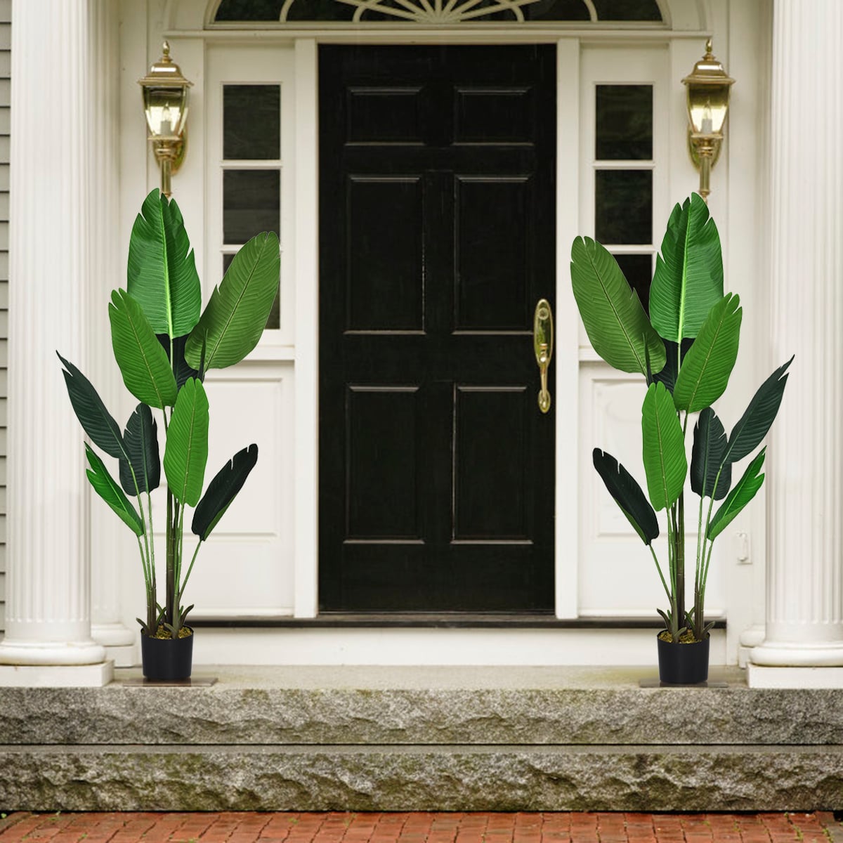 160cm Artificial Tropical Palm Tree with 10 Leaves and Black Pot
