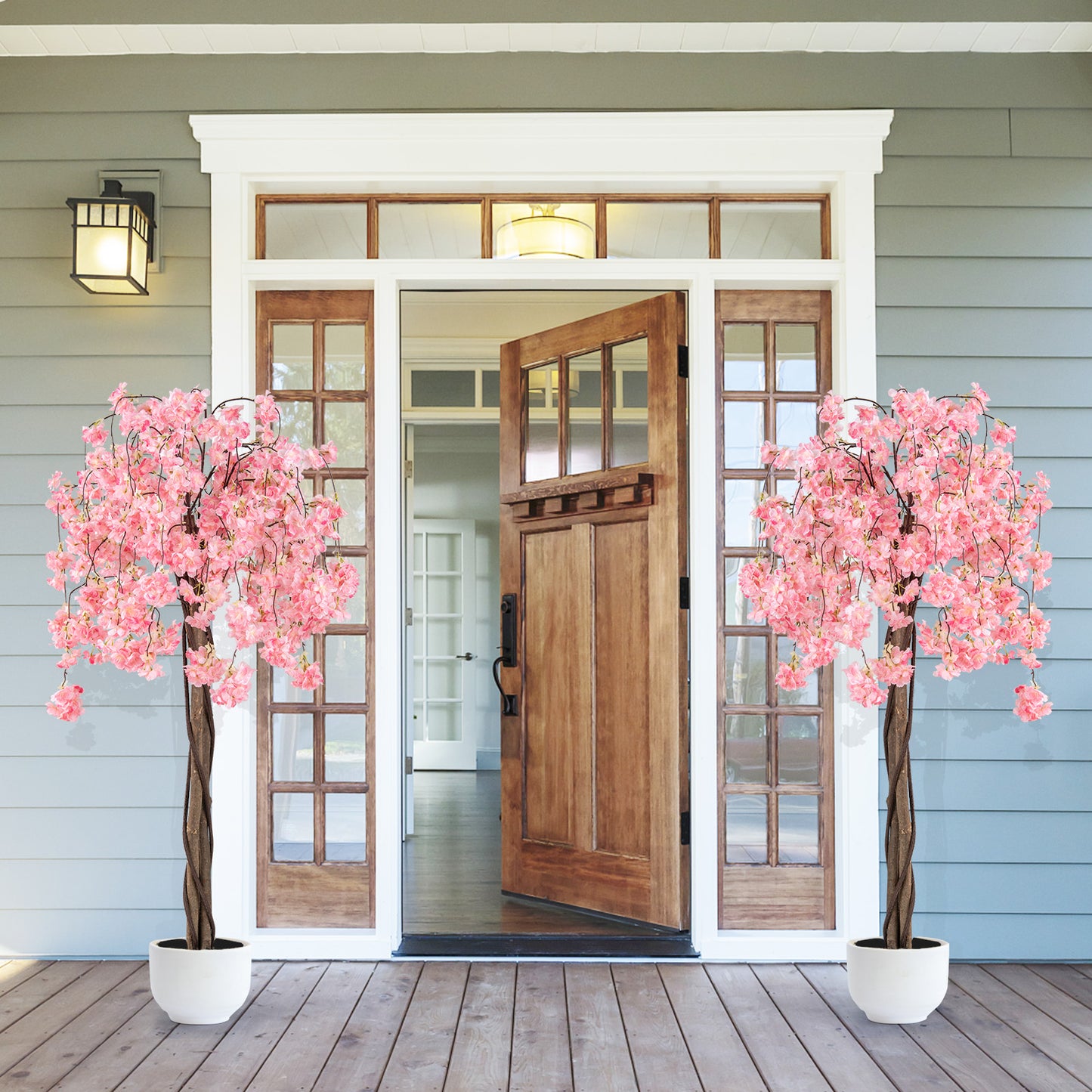 163CM Tall Artificial Cherry Blossom Tree with Flowers Set of 2-Pink