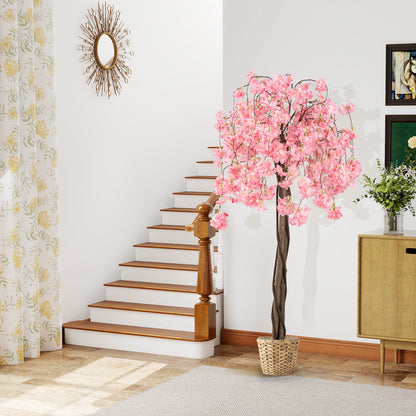 163CM Tall Artificial Cherry Blossom Tree with Flowers Set of 2-Pink