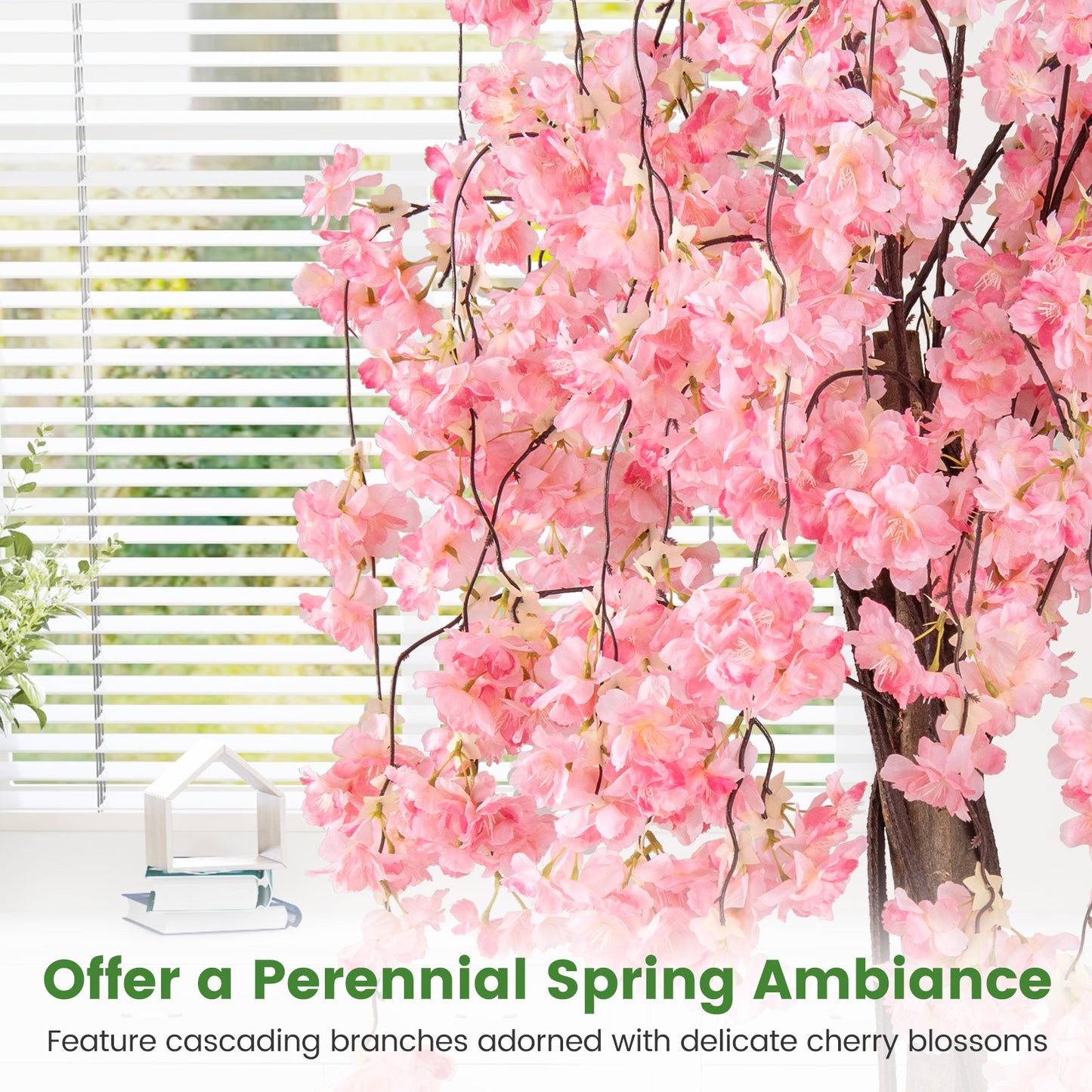 163CM Tall Artificial Cherry Blossom Tree with Flowers Set of 2-Pink