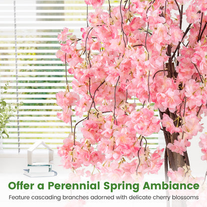 163CM Tall Artificial Cherry Blossom Tree with Flowers Set of 2-Pink