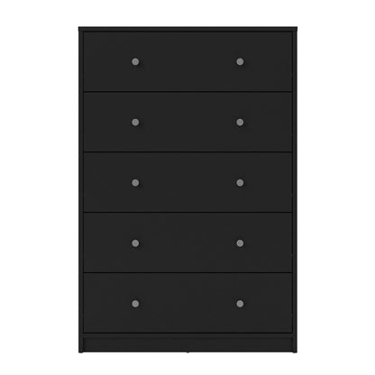May Chest of 5 Drawers in Black - Black