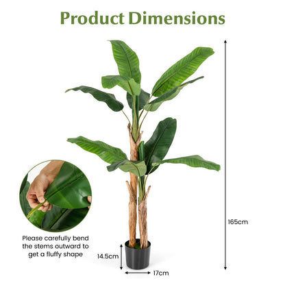 165cm Artificial Fake Banana Tree with 10 Large Leaves