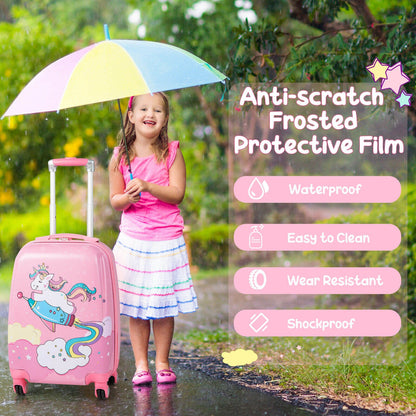 Hardside Rolling Suitcase with Spinner Wheels & Retractable Handle-Pink