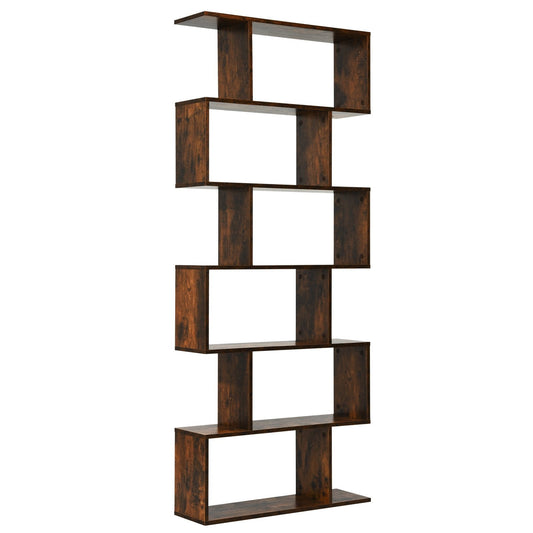 6-Tier Bookshelf with Anti-Tipping Device for Office